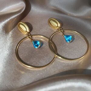 Meesha Farzaneh Large Cleopatra hoops in blue Nile